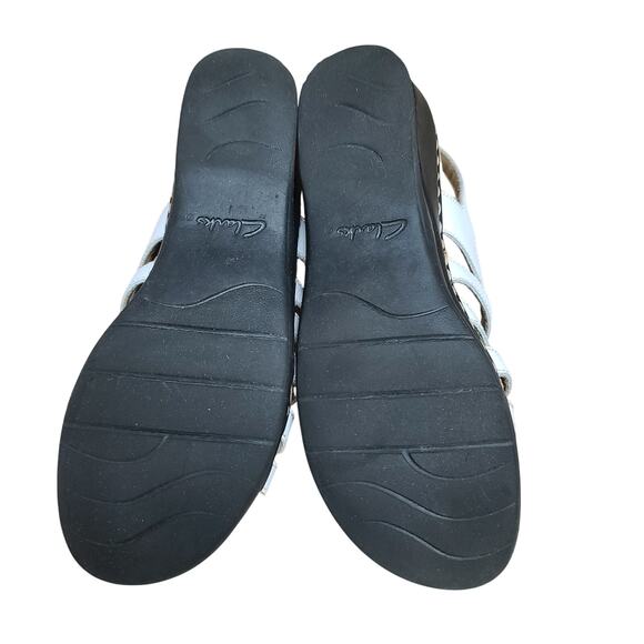 Clarks White Leather Lexi Marigold Sling Back Strappy Sandals Shoes 10 M - Picture 5 of 6